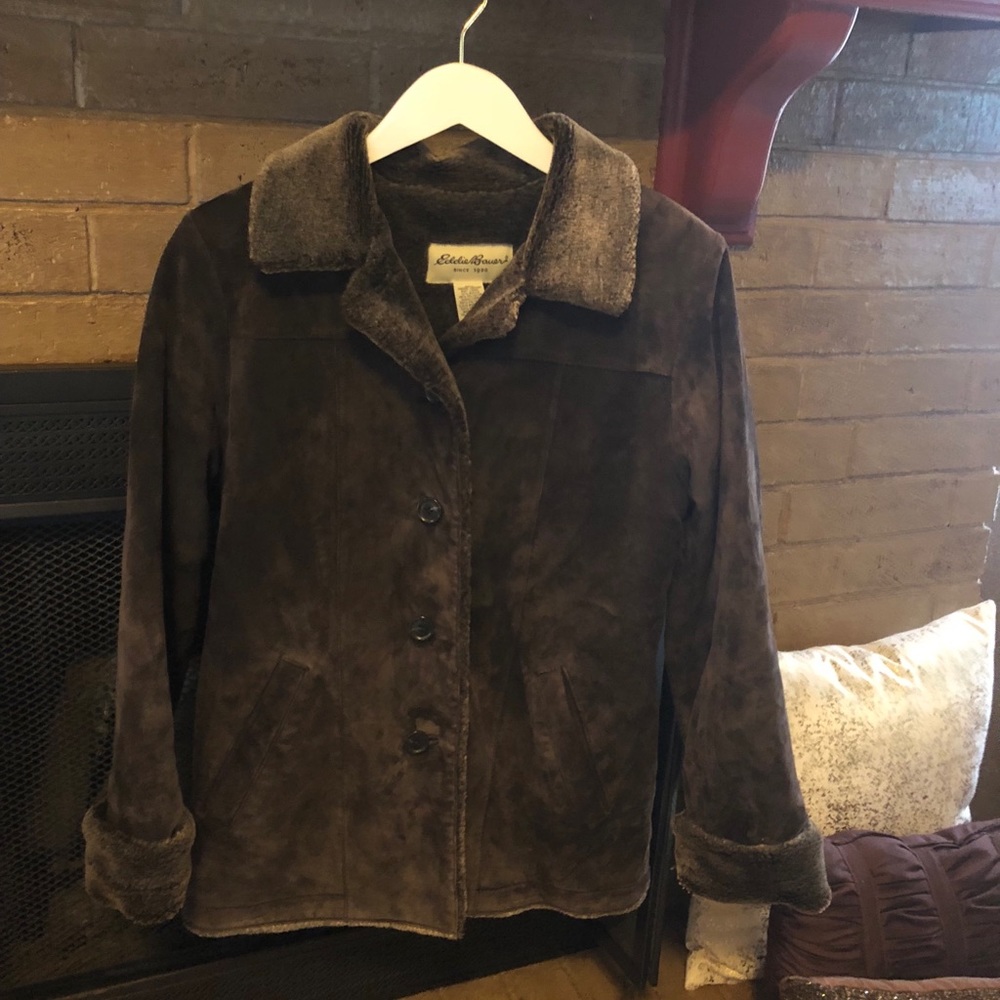 Small Petite Genuine Suede Eddie Bauer Coat